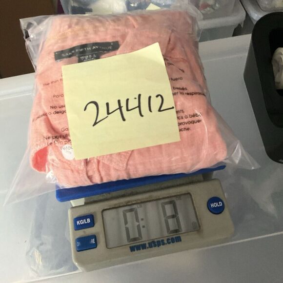 Saks Fifth Avenue Womens Linen Button Down Shirt Orange Long Sleeve Casual Large - Picture 11 of 11